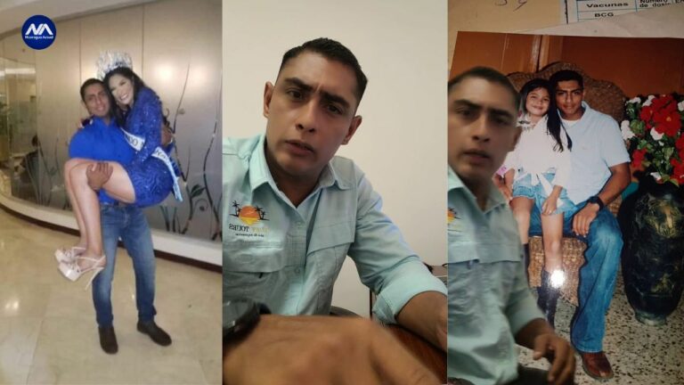 Sheynnis Palacios y su padre Edgar Palacios.